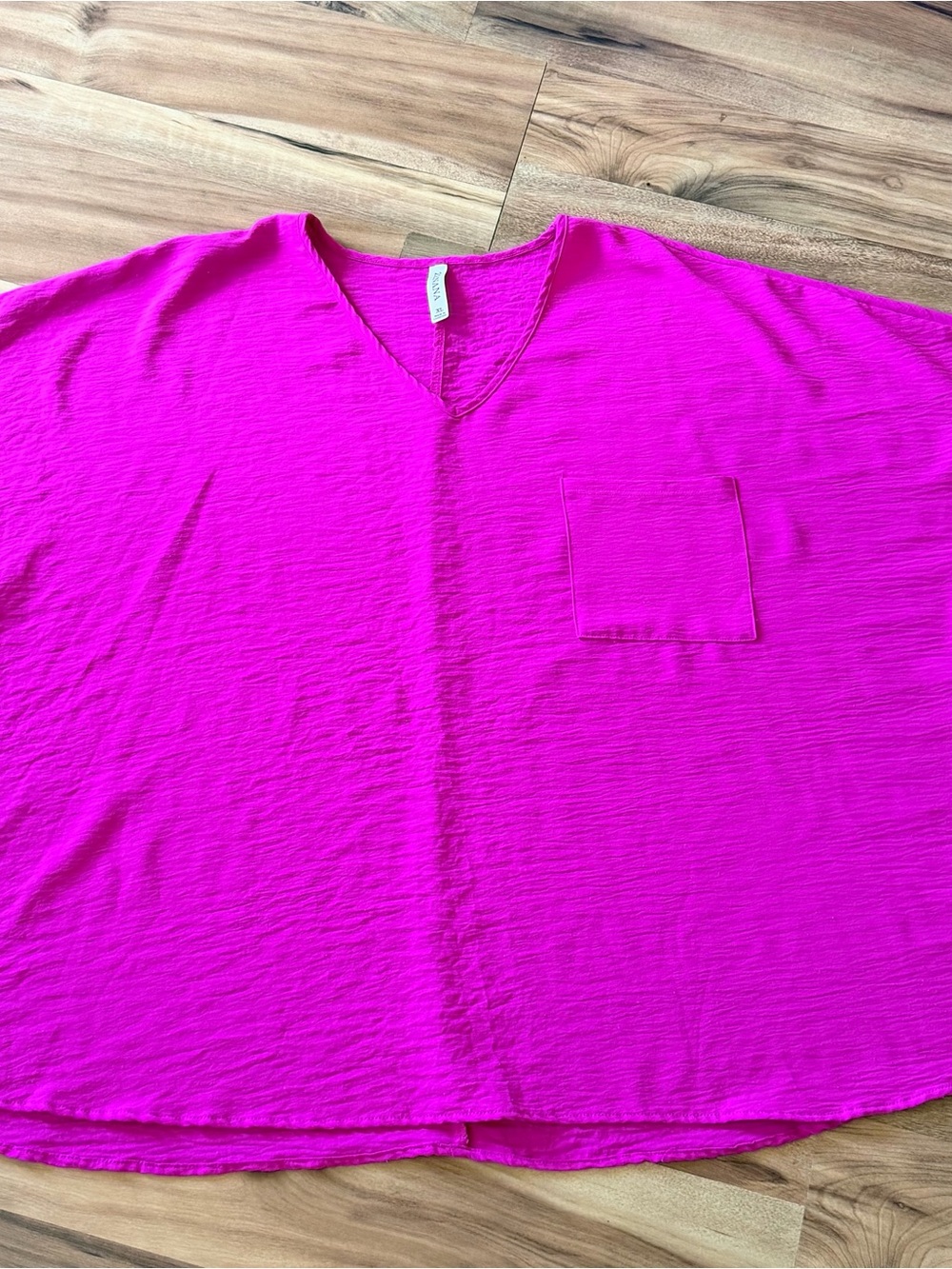 Zenana Outfitters Bright Fuchsia V-Neck Top